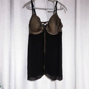PASSION FOREVER Black and Gold Lingerie Top SIZE 3X.